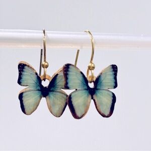 Hand painted laser cut butterflies on wood gold plated NWT